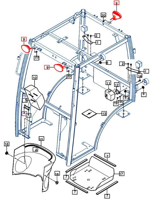 19027025901 - LAMP ASSY WORKING (Cab Mounted)