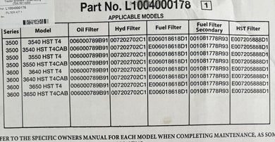 L1004000178 - Filter Kit