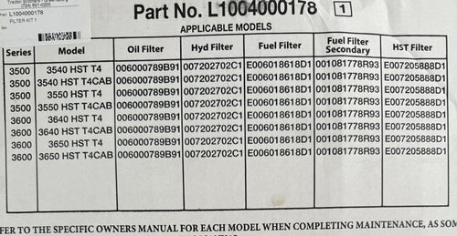 L1004000178 - Filter Kit