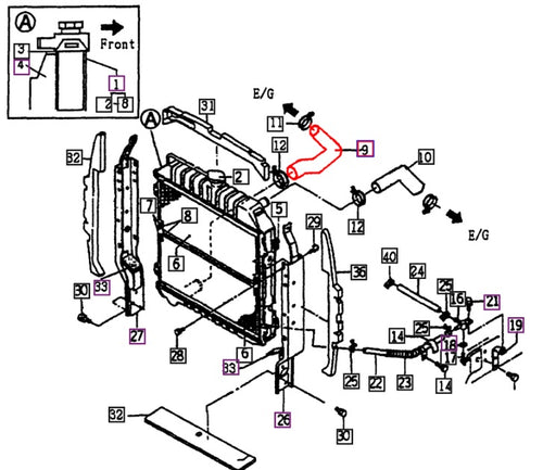 14501040111 - HOSE Radiator Outlet F/3510/41