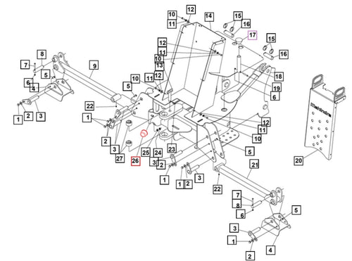 KMW05461202 - BUMPER Assembly (Backhoe Swing)